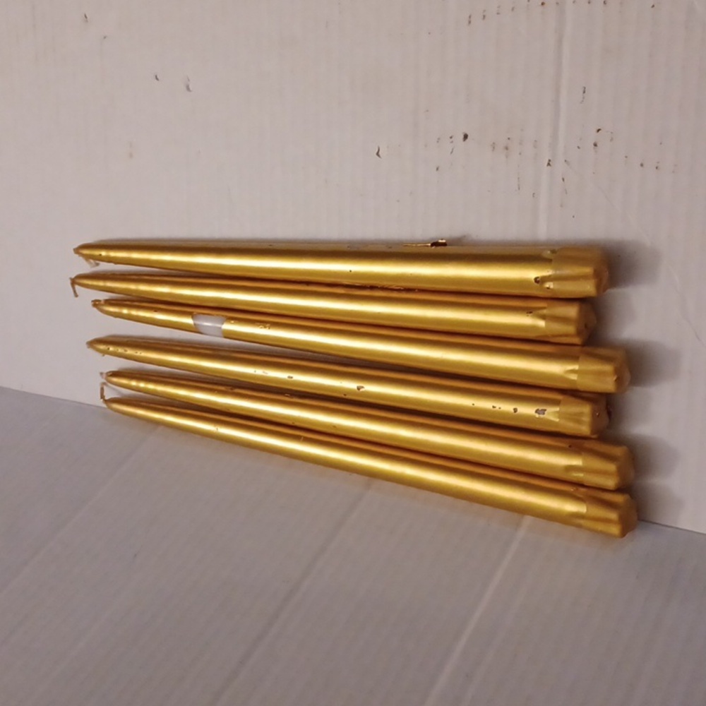 $4 Add-on Gold Taper Candles - Set of 6